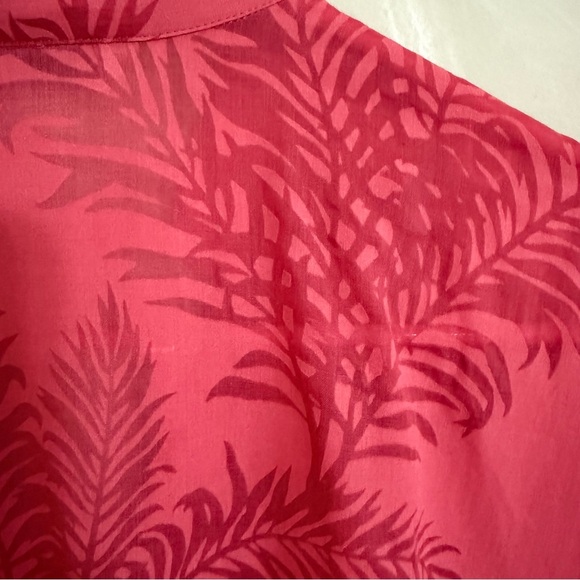 Tommy Bahama Pink lightweight shirt with sheer leaves - Picture 10 of 13